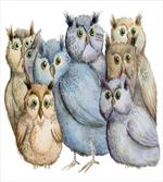 Owl Family Portrait Art artwork