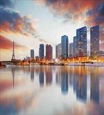 Buildings Dawn Reflection