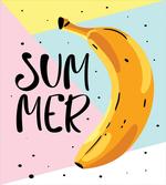 Banana on Pastel Geometric