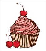 Delicious Cake with Cherry