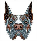 Floral Zentangle Dog