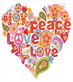 Hippie Floral Heart Sign