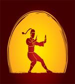 Bicolour Karate Pose Moon