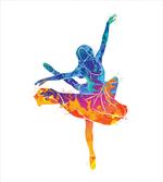 Colorful Ballerina Girl Pose