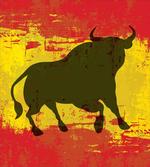 Bull Silhouette on Flag