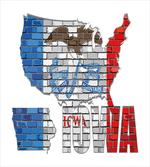 Iowa Map on a Brick Wall artwork