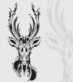 Tribal Deer Shadow Art artwork