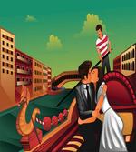 Romantic Couple on Gondola