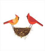 Red Cardinals Couple Nest