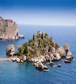 Taormina Beach Rocky Island