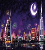 Night Dubai Skyscraper