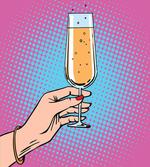 Pop Art Comic Champagne