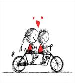 Couple Cycling Together