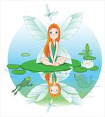 Fairy on Water Lily Leaf