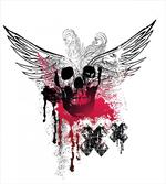 Grunge Wings and Skull