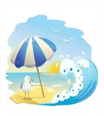 Seagull at Beach Kids