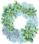 Watercolor Cactus Wreath