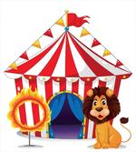Lion and a Fire Ring