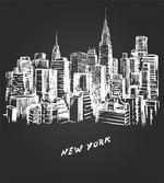 Hand Drawn City Buildings Deco