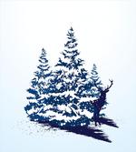 Reindeer Silhouette Snow