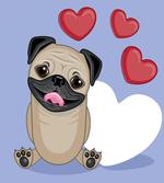 Happy Dog with Hearts