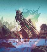 Crashed Spaceship Art