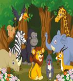 Cartoon Elephant Lion artwork