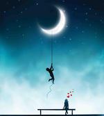 Boy Climbing to the Moon