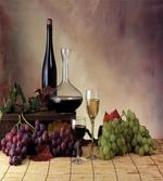 Grapes Wines Bottles Glasses
