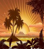 Digital Graphics Sunset Scene