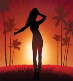 Woman with Exotic Trees