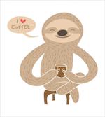 Coffee Lover Sloth with a Cup