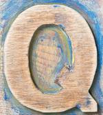 Q Uppercase Worn Wood