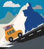 Winter Mountain Road Ski