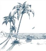 Palm Tree Boat Sketch