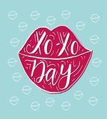 Woman Lips and Phrase Kisses