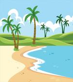 Coast with Grass Palm