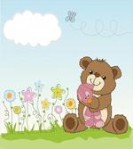 Cartoon Teddy Bear and Toy