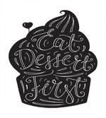 Monochrome Cupcake Doodle