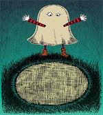 Funny Kid in a Costume Sketch