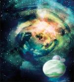Spiral Galaxy and Planets