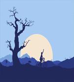 Rising Moon in Forest