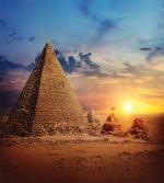 Desert and Pyramids Dusk