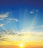 Sun Rays Above Horizon