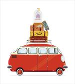 Cartoon Retro Minivan