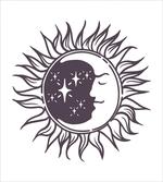 Cartoon Crescent in Sun