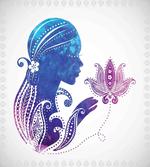 Lady with Floral Hair