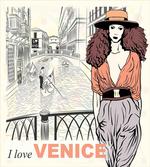 Fashion Girl Canal Italy