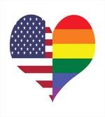 Heart with Old Glory Rainbow