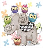 Elephant and Owls Love artwork